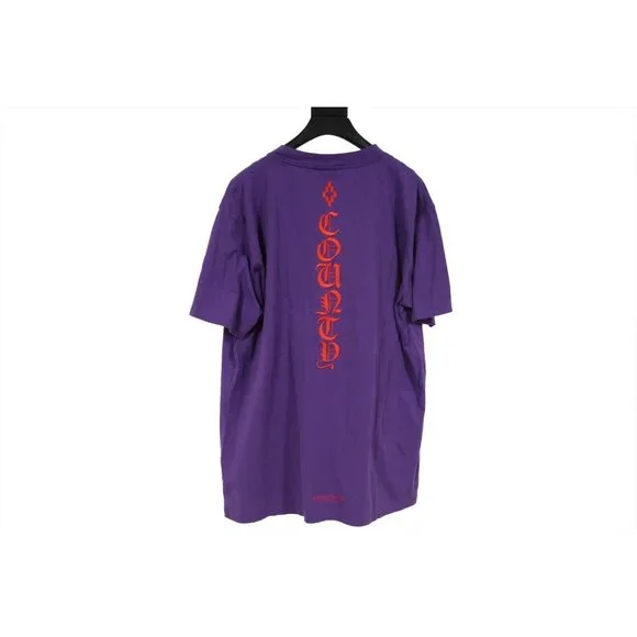 Marcelo Burlon Mens MLB Miami Marlins T Shirt Large Purple Cotton